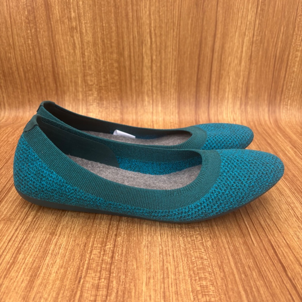 Allbirds Tree Breezers Flat Womens 11 Teal Marine Blue Knit Ballet Shoes